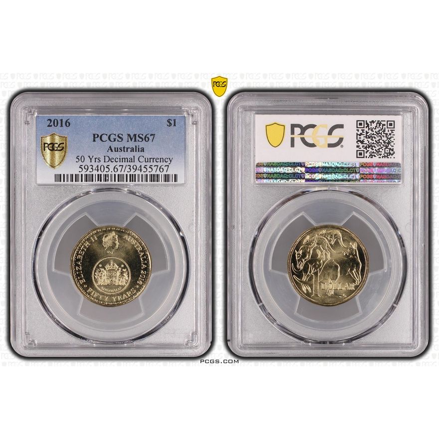 50 Yrs Decimal Currency, One Dollar, 2016, PCGS MS67