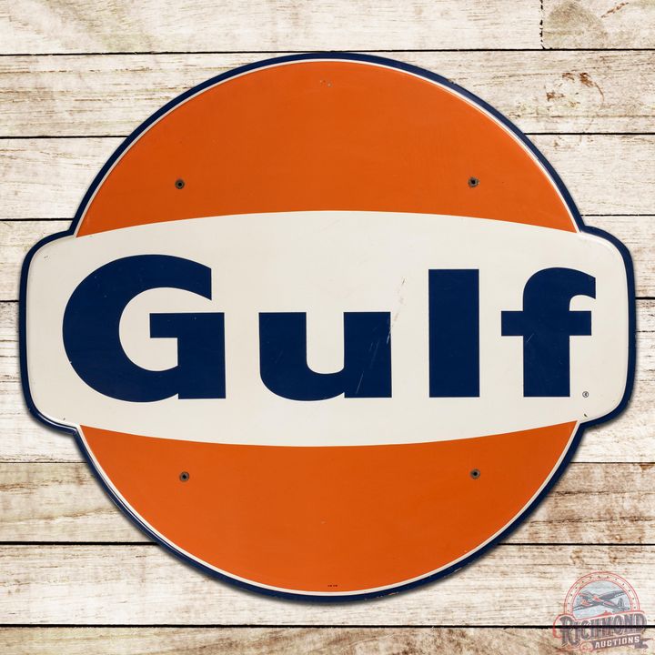 1968 Gulf Gasoline Motor Oils SST Sign - 8.25