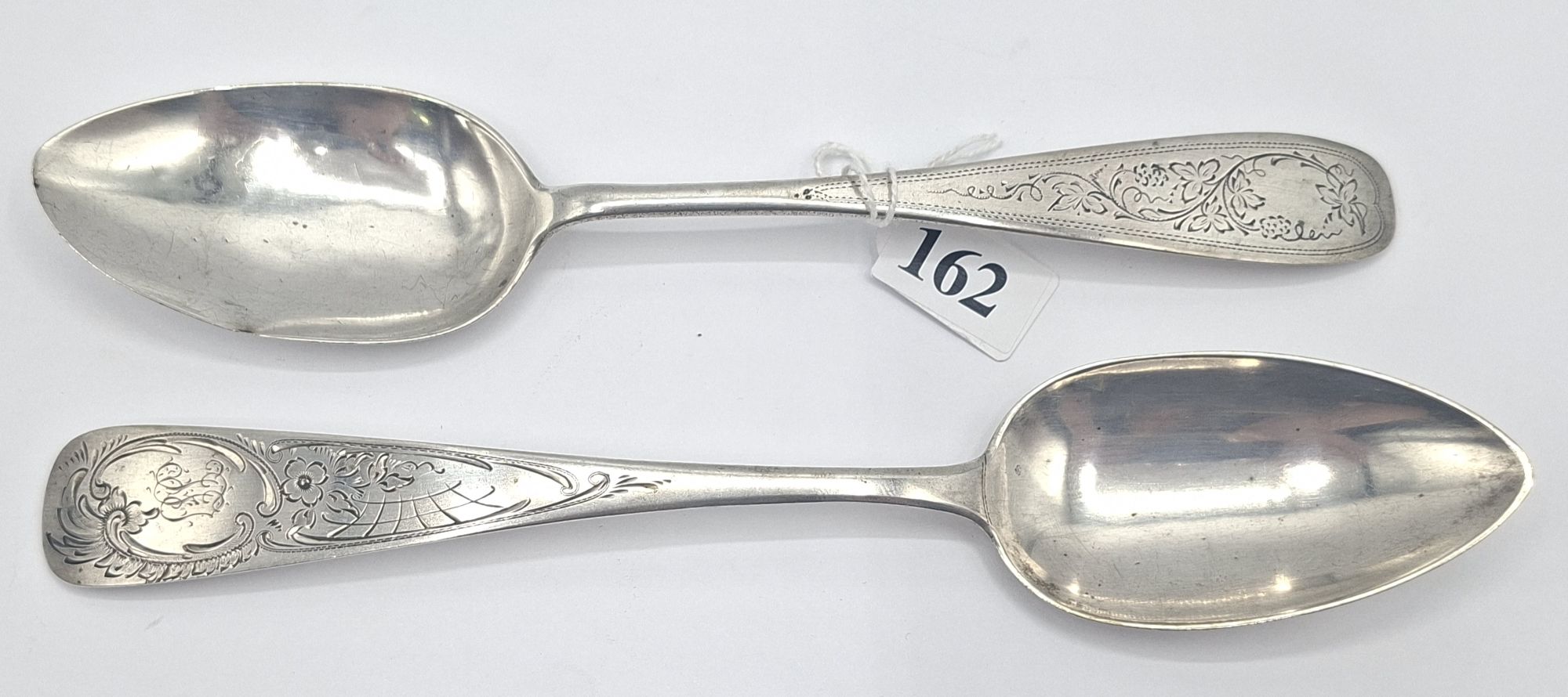 Two 800 Continental Silver Table Spoons