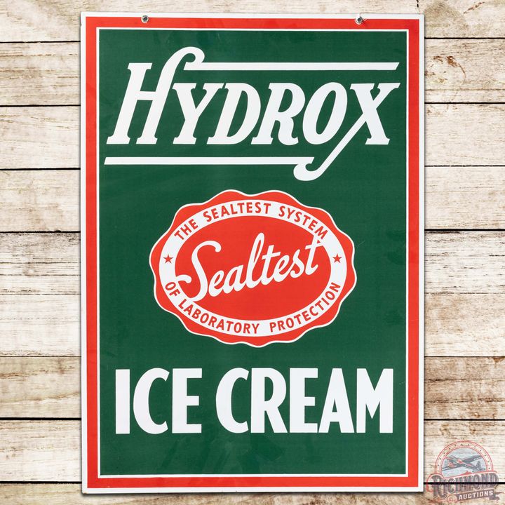 Sealtest Hydrox Ice Cream DS Porcelain Sign w/ Logo
