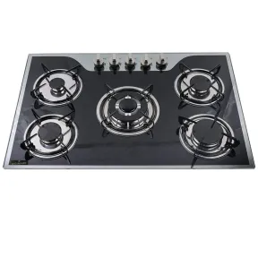 Home Kitchen Bonhle H Digital Glass Top Gas Stove 5 Burner 77x51cm |