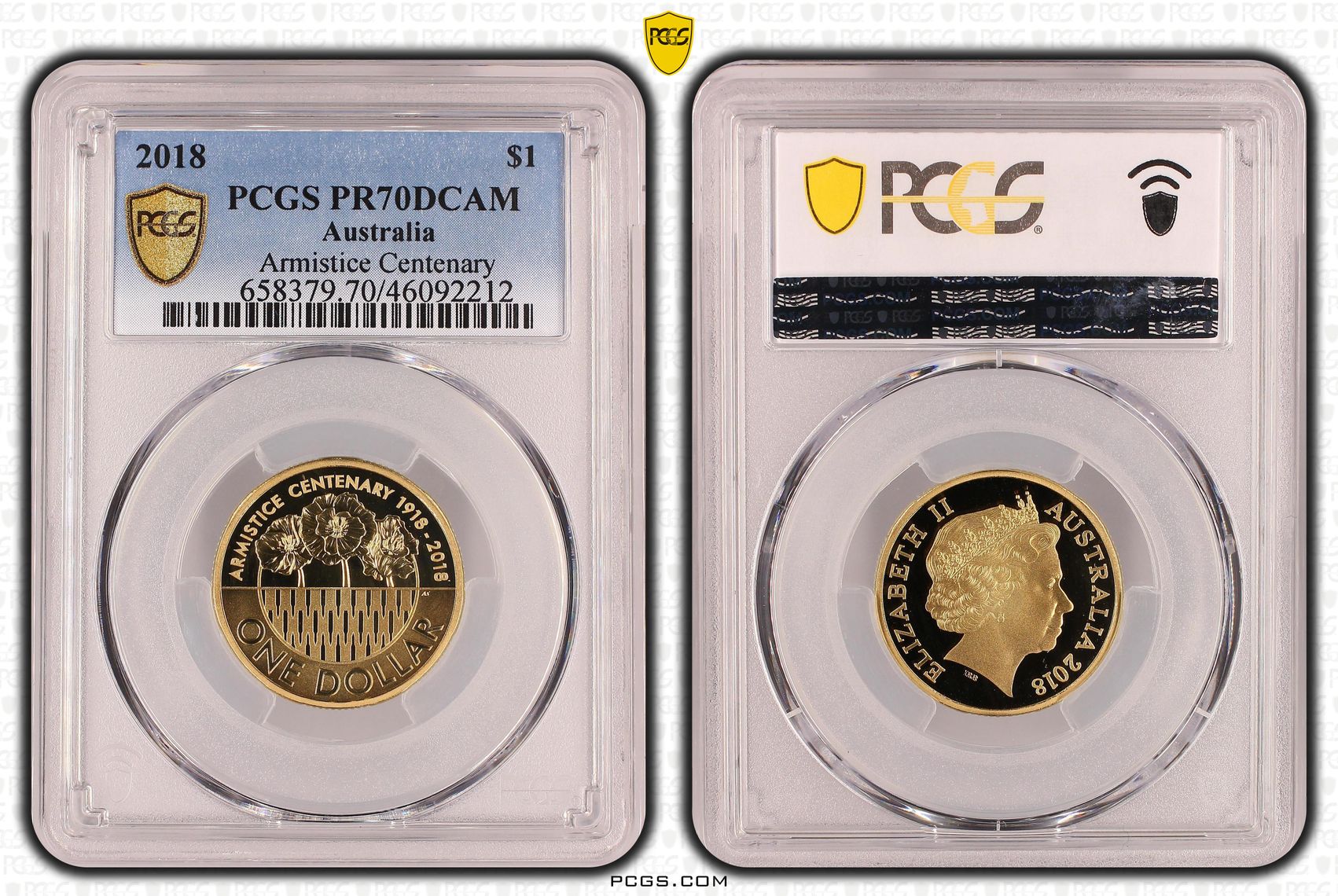 Armistice Centenary, One Dollar, 2018, PCGS PR70DCAM
