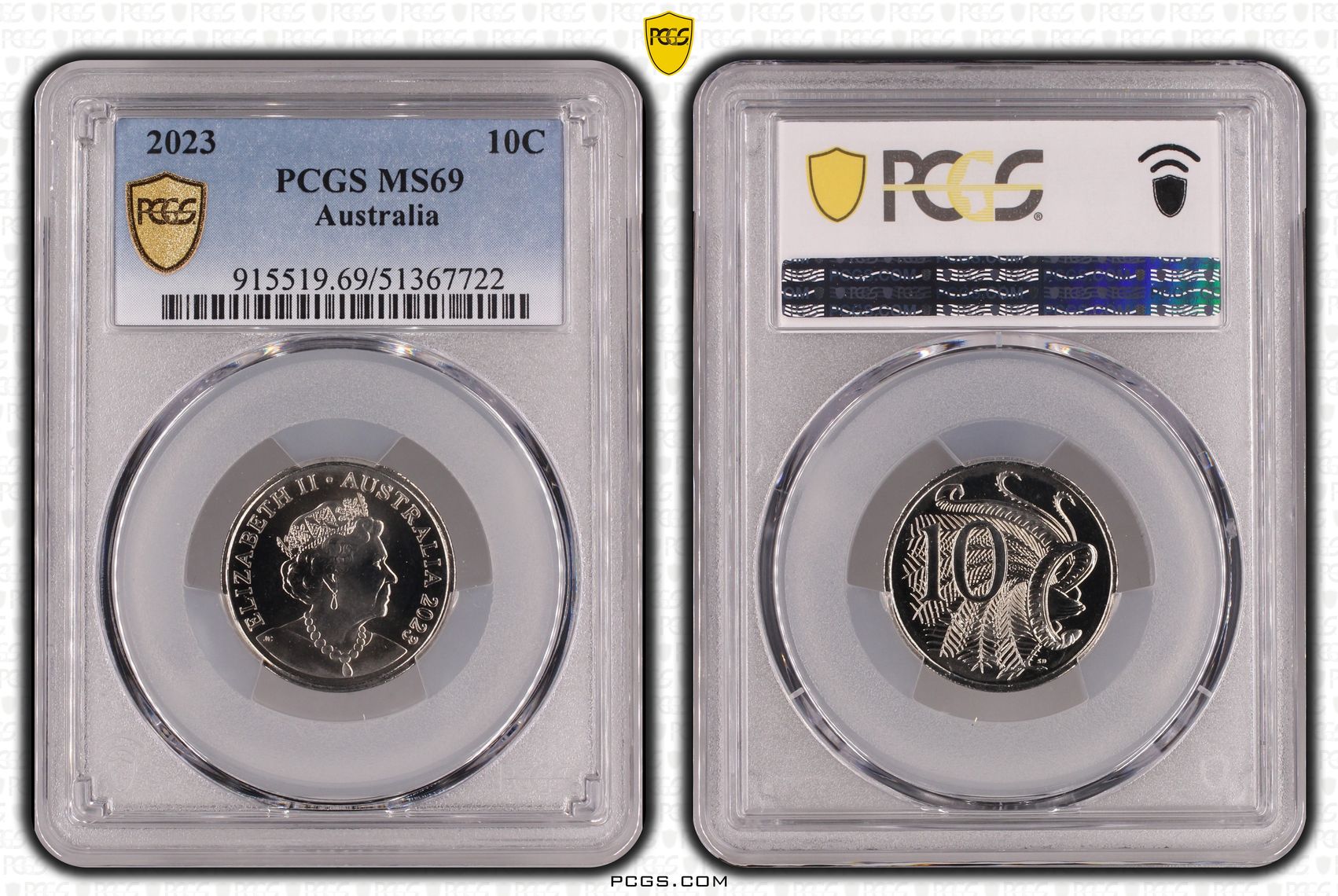 Ten Cent, 2023, PCGS MS69