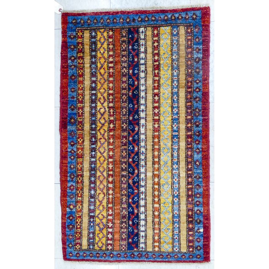 Modern Oriental Striped Small Rug 2'x3'4''