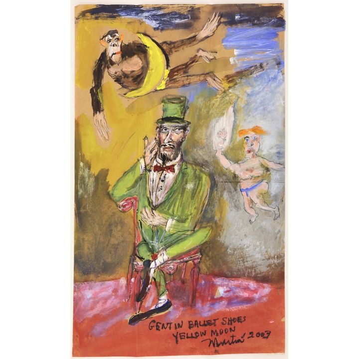 James Martin ''Gent in Ballet Shoes Yellow Moon'' 2003 Tempera