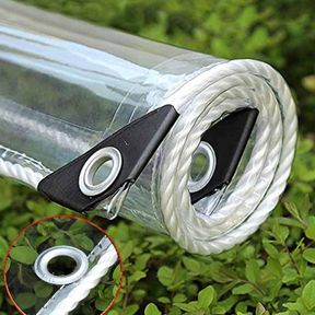 CLEAR VINYL TARP - ANTI-AGING SUPER HEAVY DUTY TRANSPARENT WATERPROOF PVC TARPAULIN - FOR PATIO ENCLOSURE, TEMPORARY WALL, MULTIPU