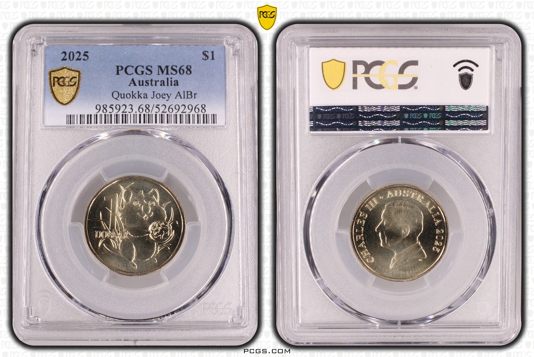 Quokka Joey AlBr, One Dollar, 2025, PCGS MS68