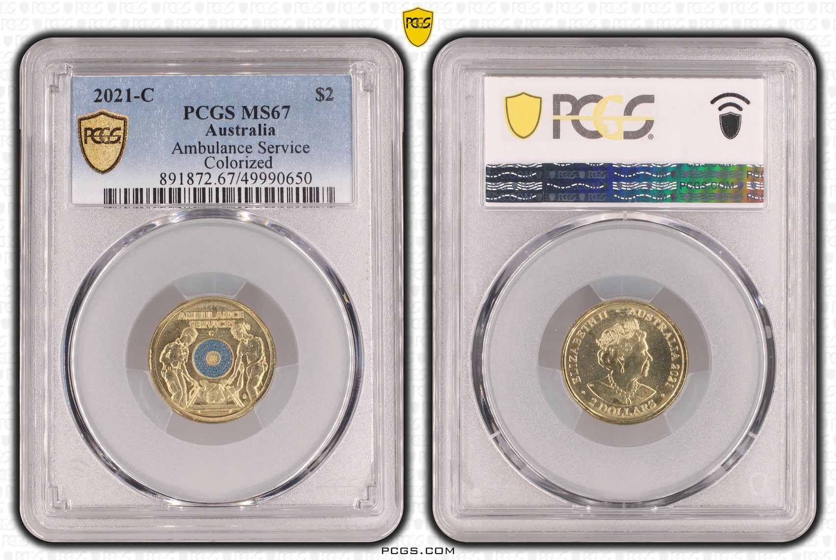 Ambulance Service Colourised, Two Dollar, 2021-C, PCGS MS67