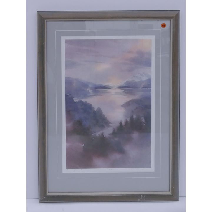Nancy Taylor Stonington 'Evening Landscape' S/N Print Framed- 31x22''