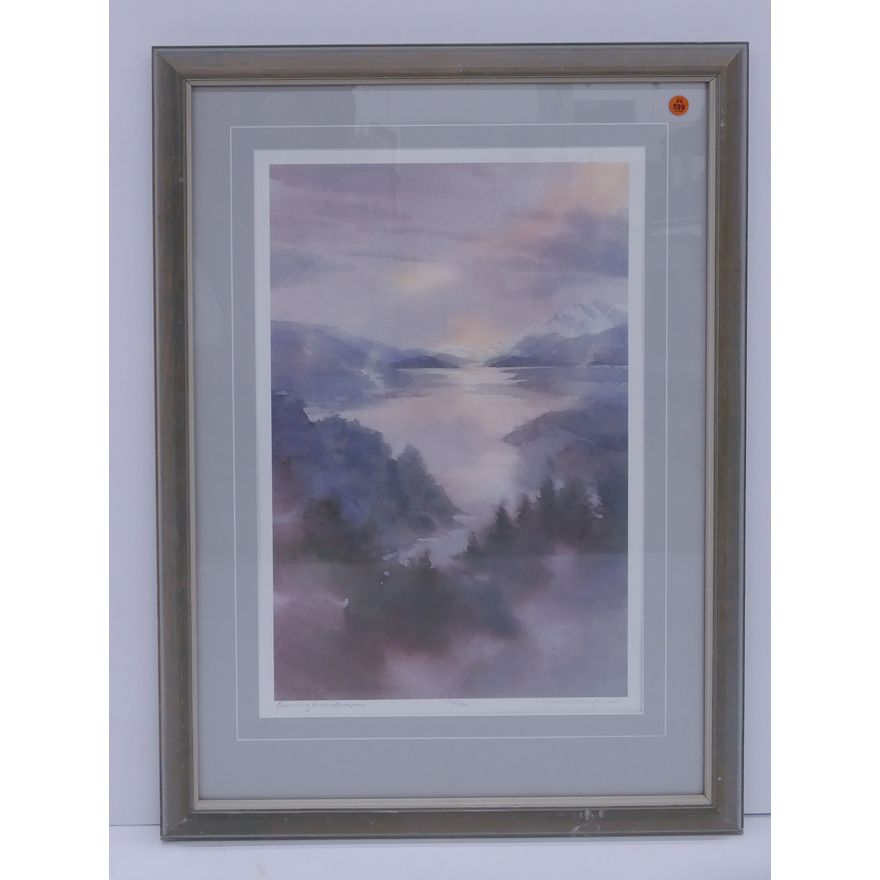 Nancy Taylor Stonington 'Evening Landscape' S/N Print Framed- 31x22''