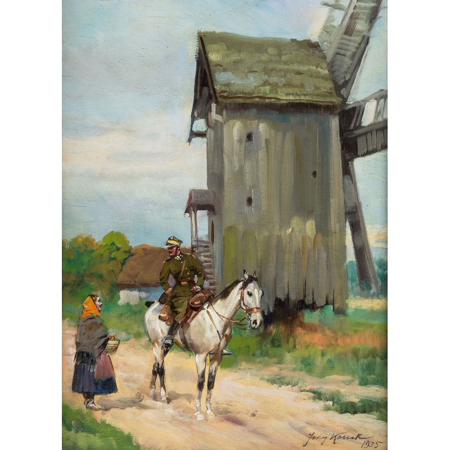 Jerzy Kossak | Dziewczyna i ułan, 1935 r.