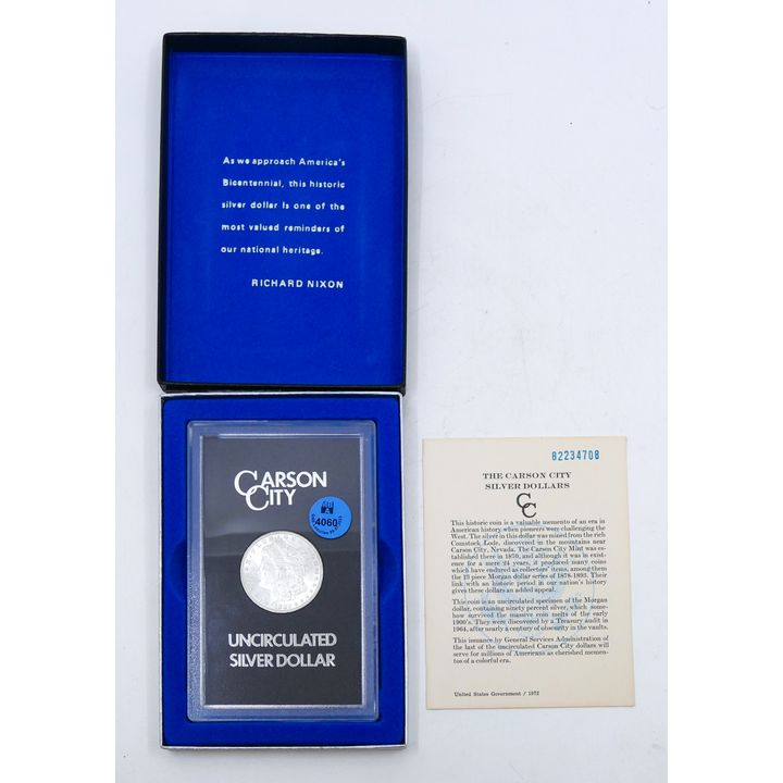 US 1882-CC Carson City Morgan Silver Dollar GSA Cased in Box with Cert.