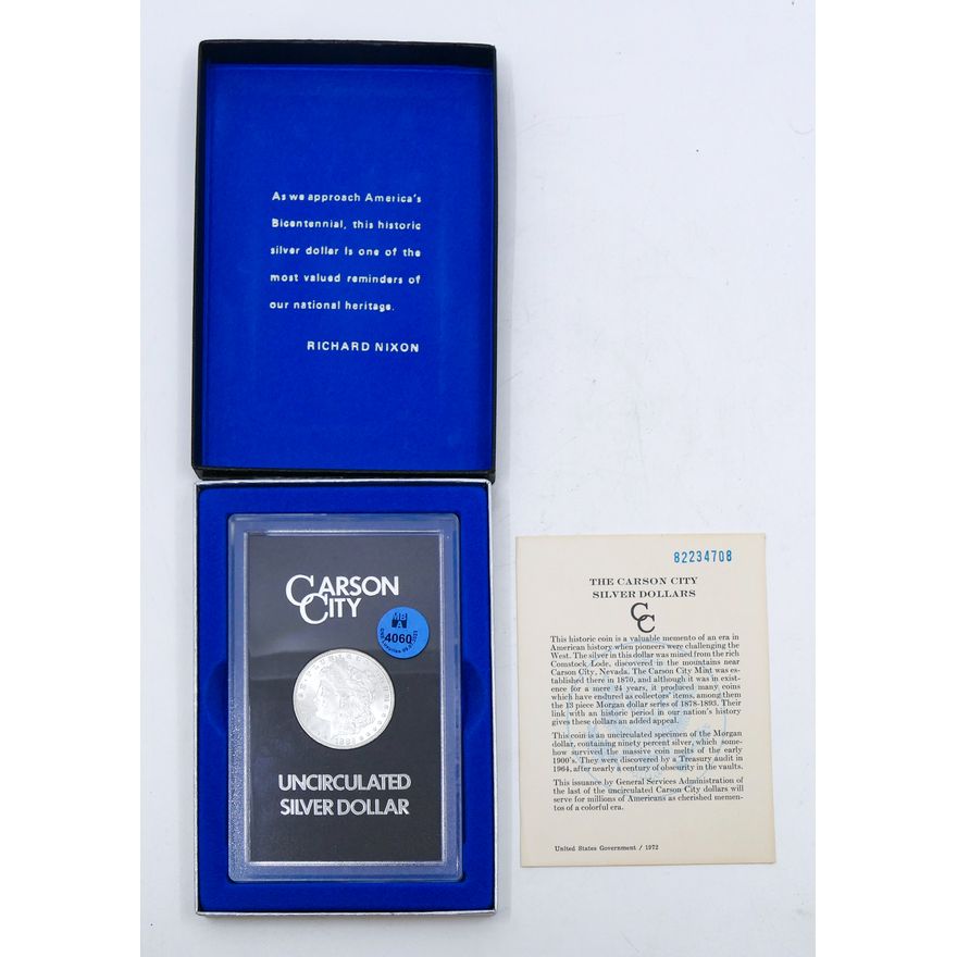 US 1882-CC Carson City Morgan Silver Dollar GSA Cased in Box with Cert.