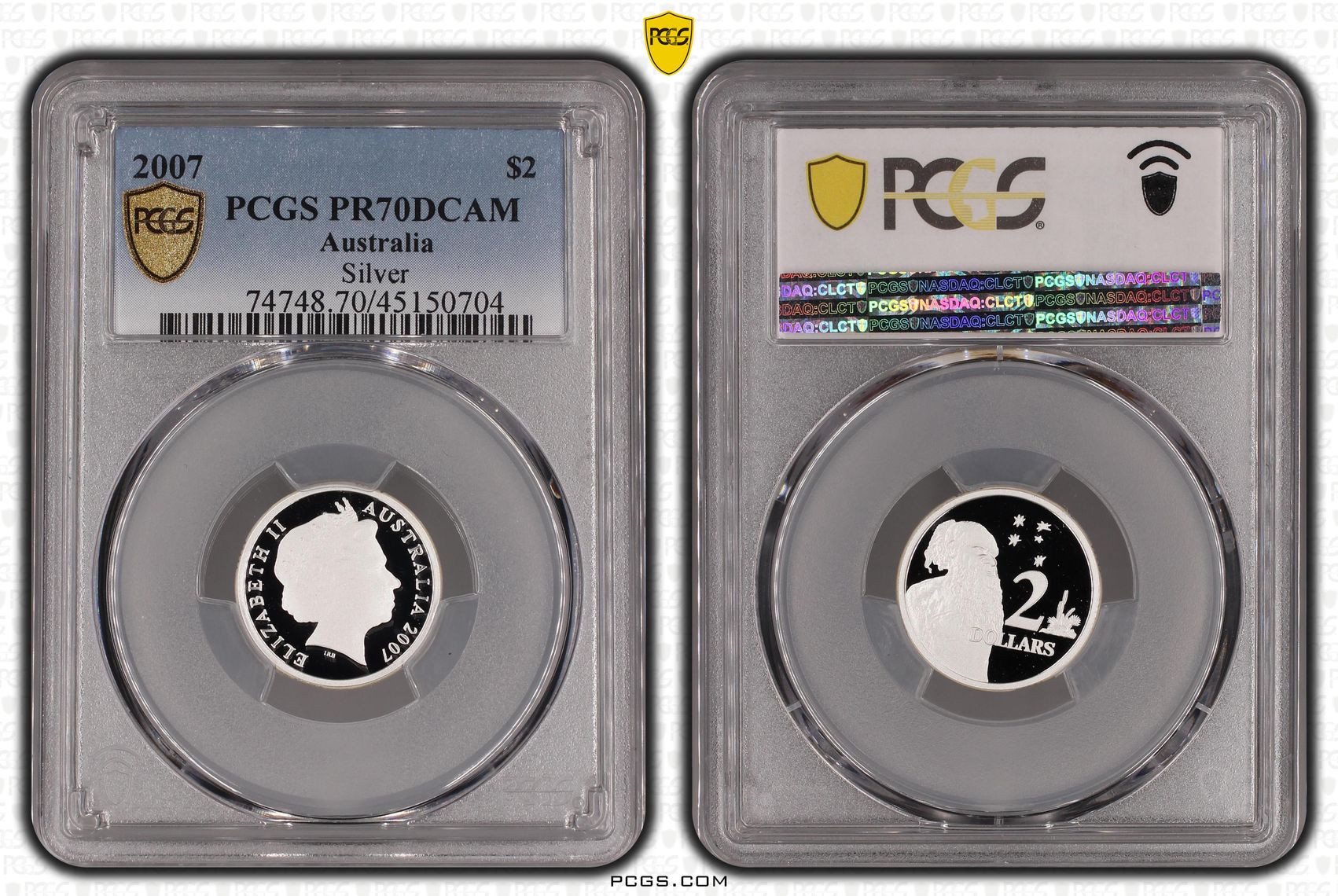 2007 Australia Two Dollar, $2 Silver Proof Silver PCGS - PR70DCAM POP 5/0 -704