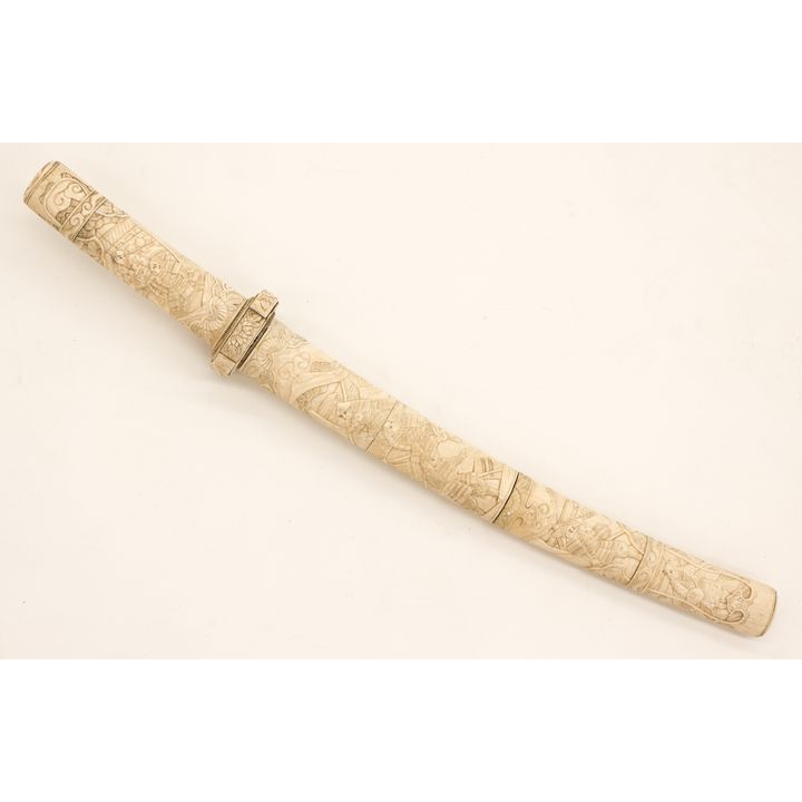 Meiji Japanese Bone Wakizashi Short Sword