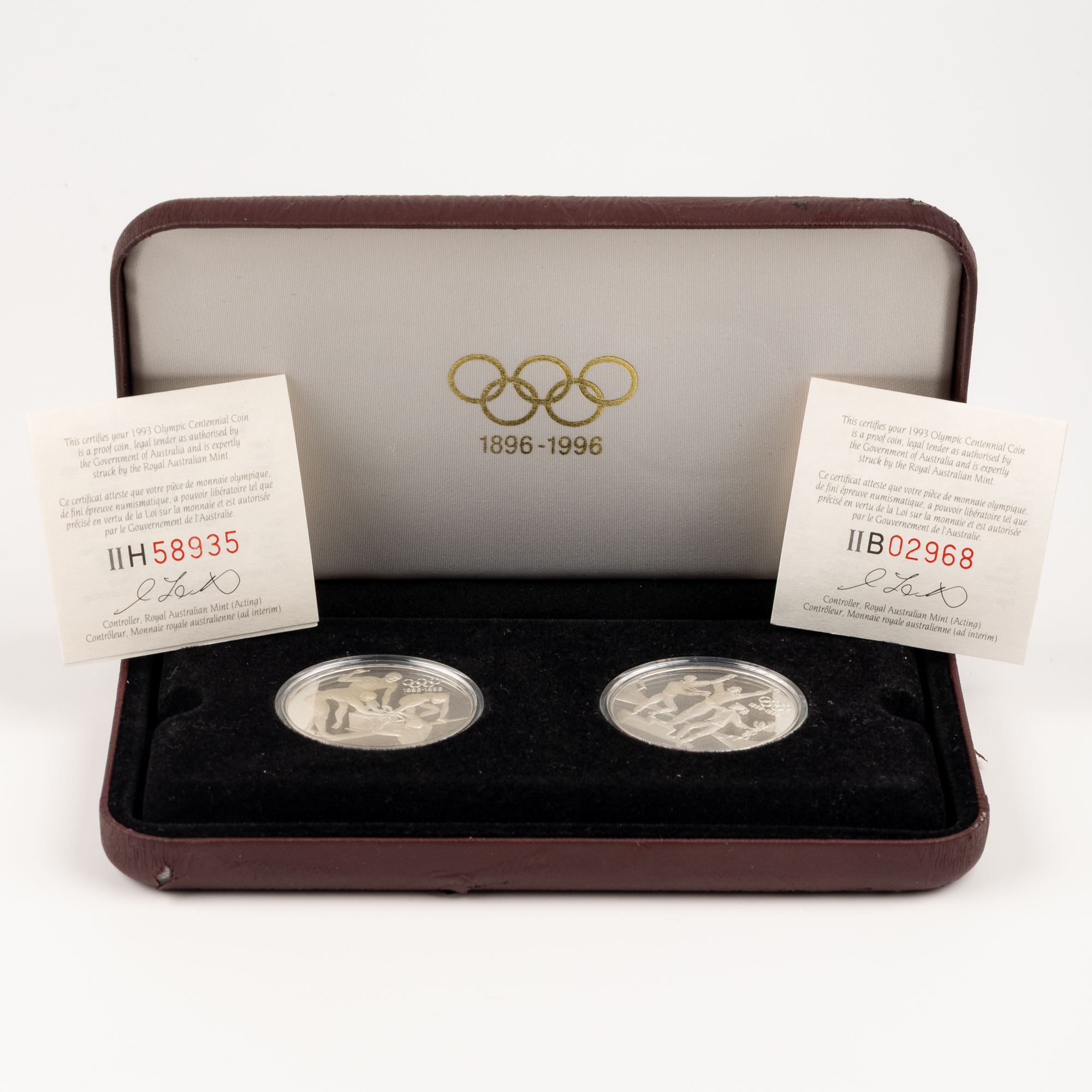 Elizabeth II, Olympic Centennial Coin Programme, Twenty Dollars, 1993, FDC