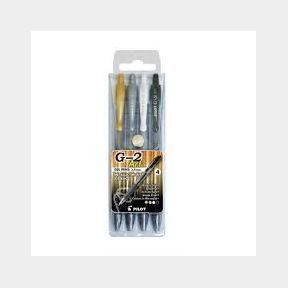 Pilot G2 0.7mm Art Gel Pens Wallet of 4 Colours Black/Silver/Gold/White-51711/1315