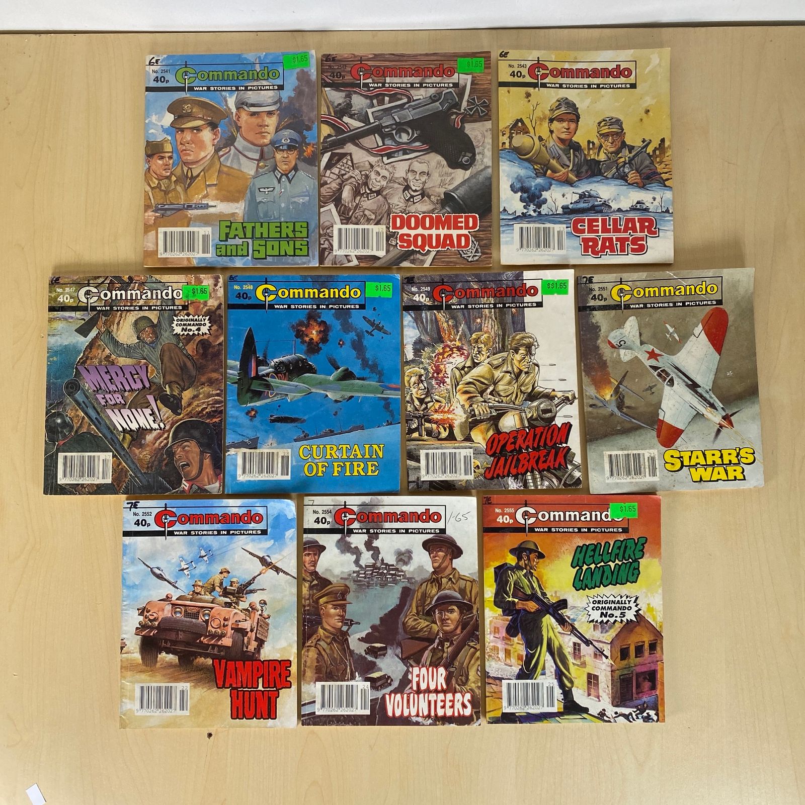 Commando War Comics Issues - 2541, 2543, 2544, 2547, 2548, 2549, 2551, 2552