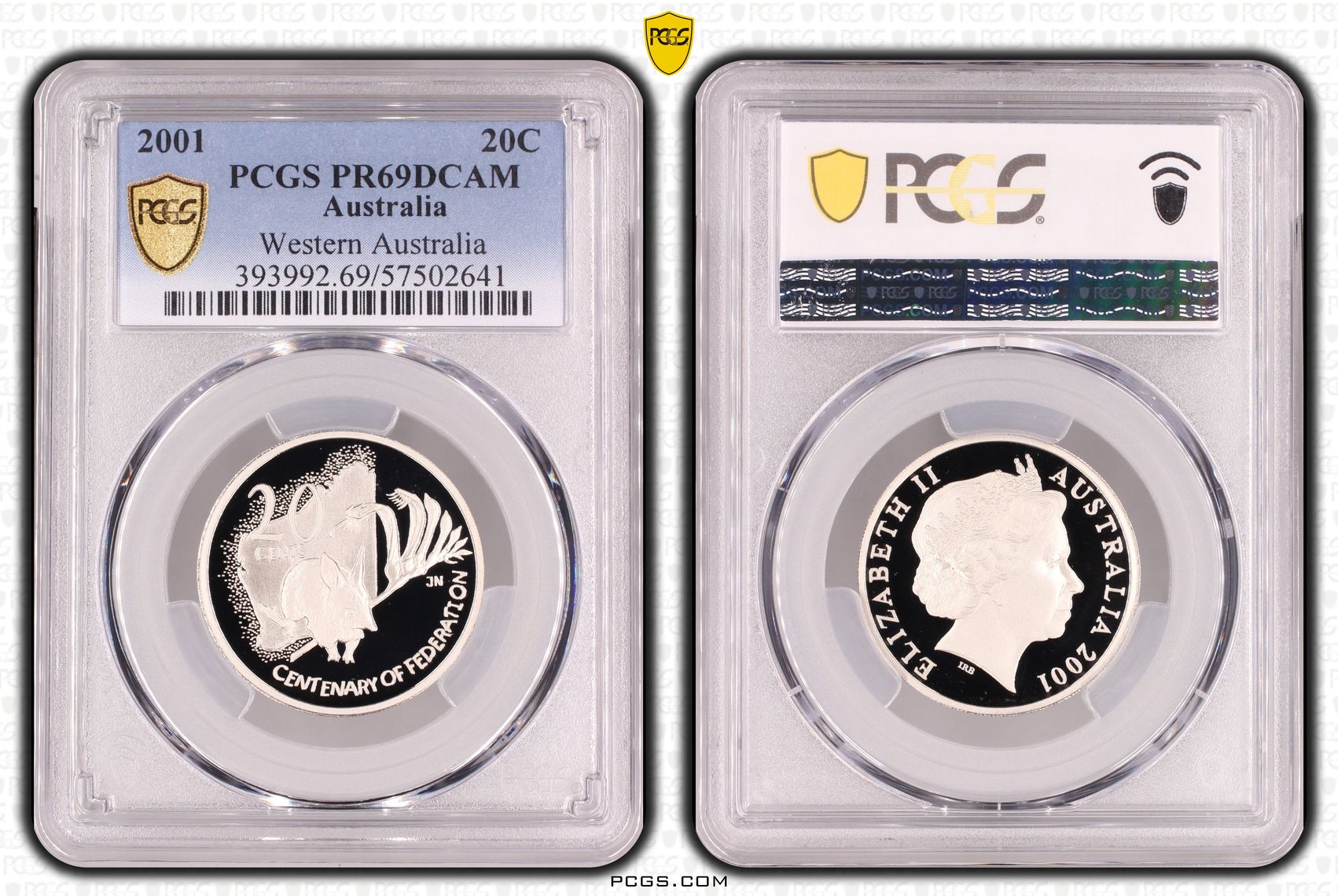 Western Australia, Twenty Cent, 2001, PCGS PR69DCAM
