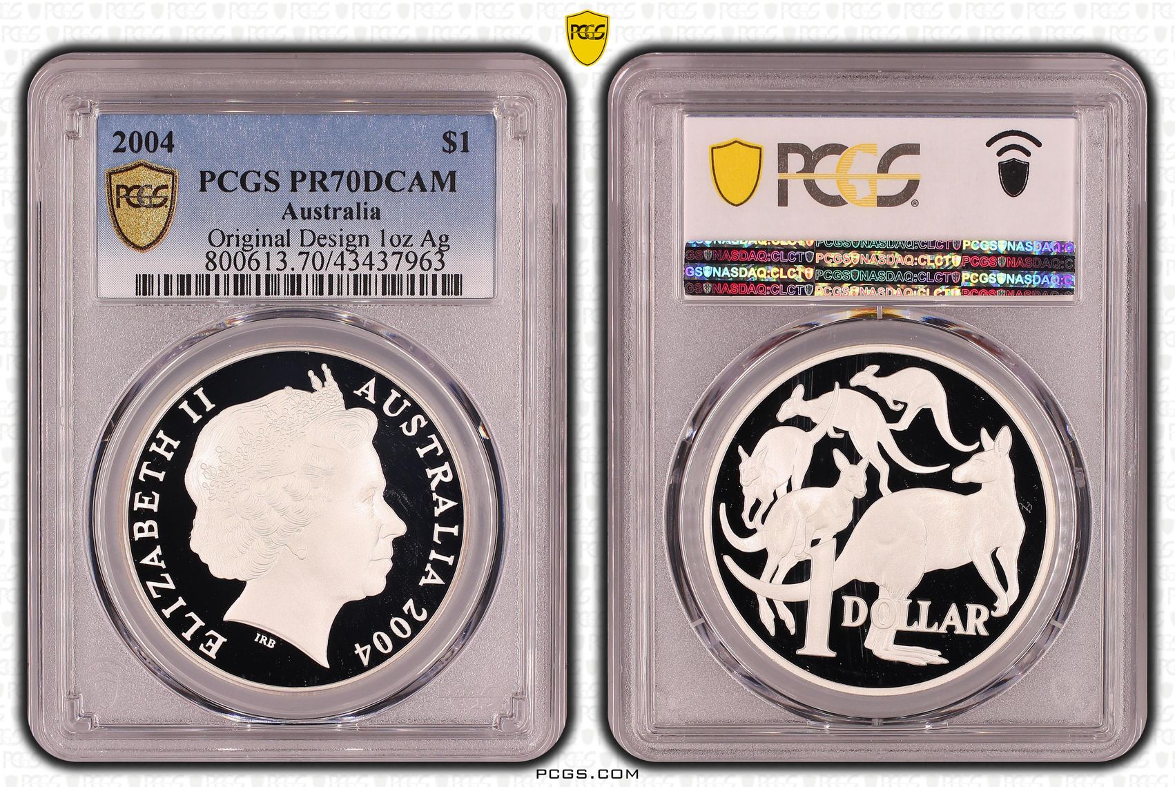 Elizabeth II, Silver, Original Design 1oz, One Dollar, PR70DCAM , 2004 PCGS POP - 4/0