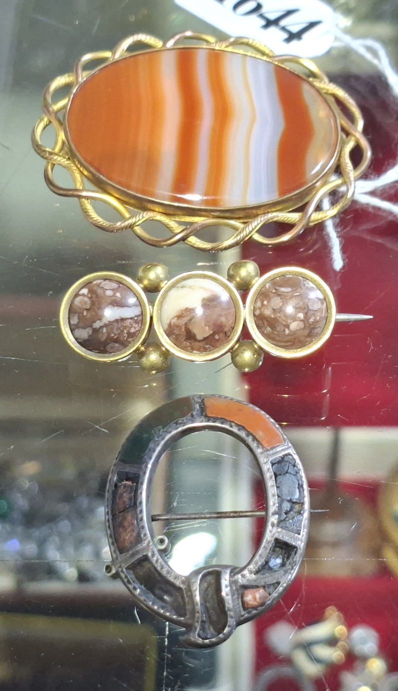 Three Antique Scottish Brooches