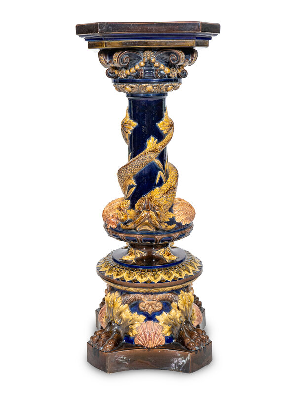An English Majolica Pedestal