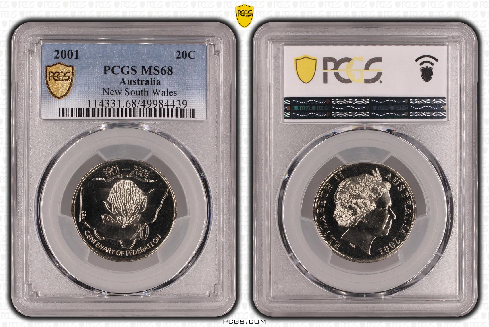 New South Wales, Twenty Cent, 2001, PCGS MS68