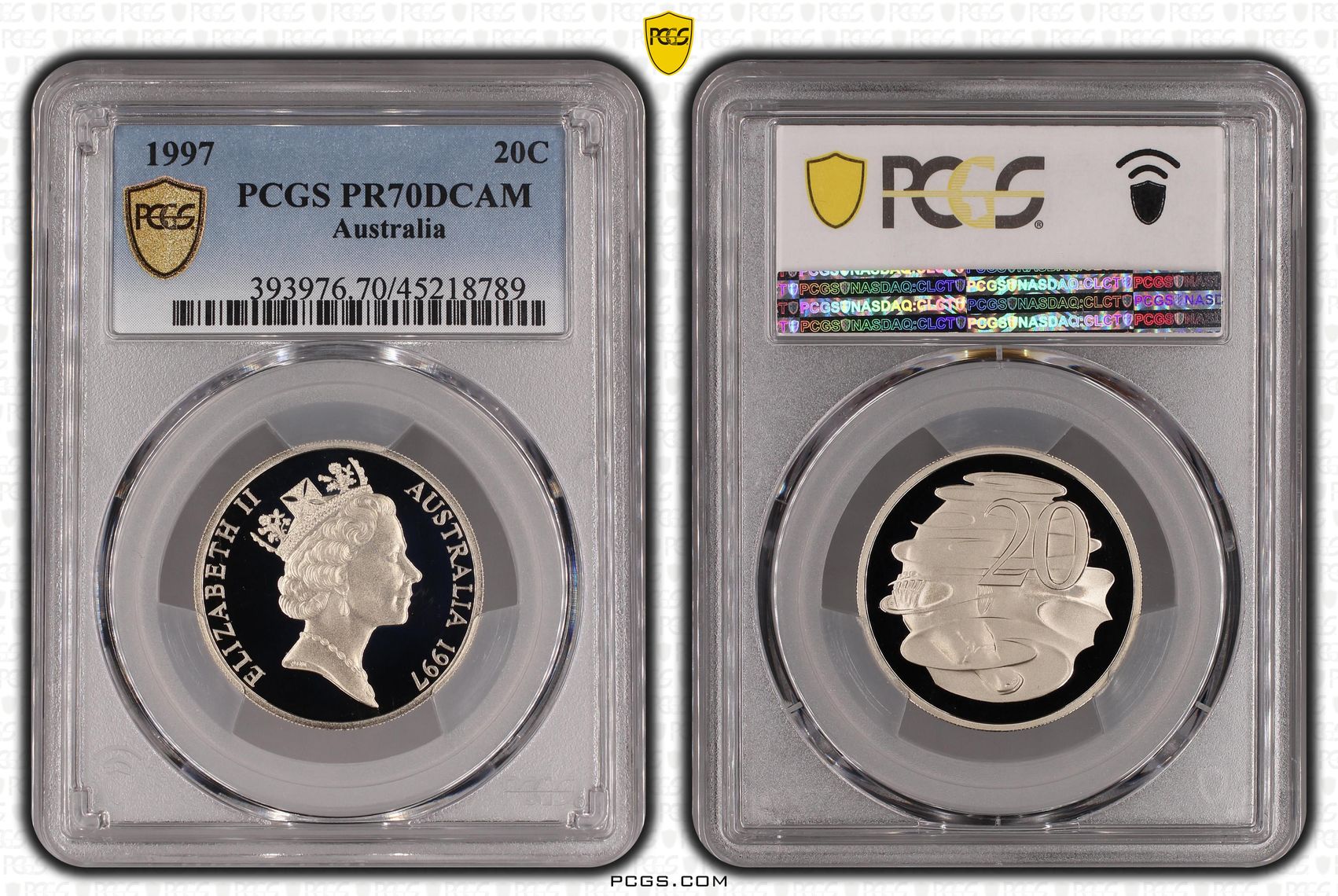 1997 Australia Twenty Cent, 20c PCGS - PR70DCAM POP 9/0 -789