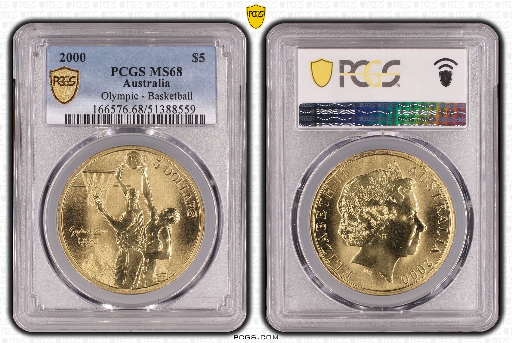 Basketball, Five Dollar, 2000, PCGS MS68