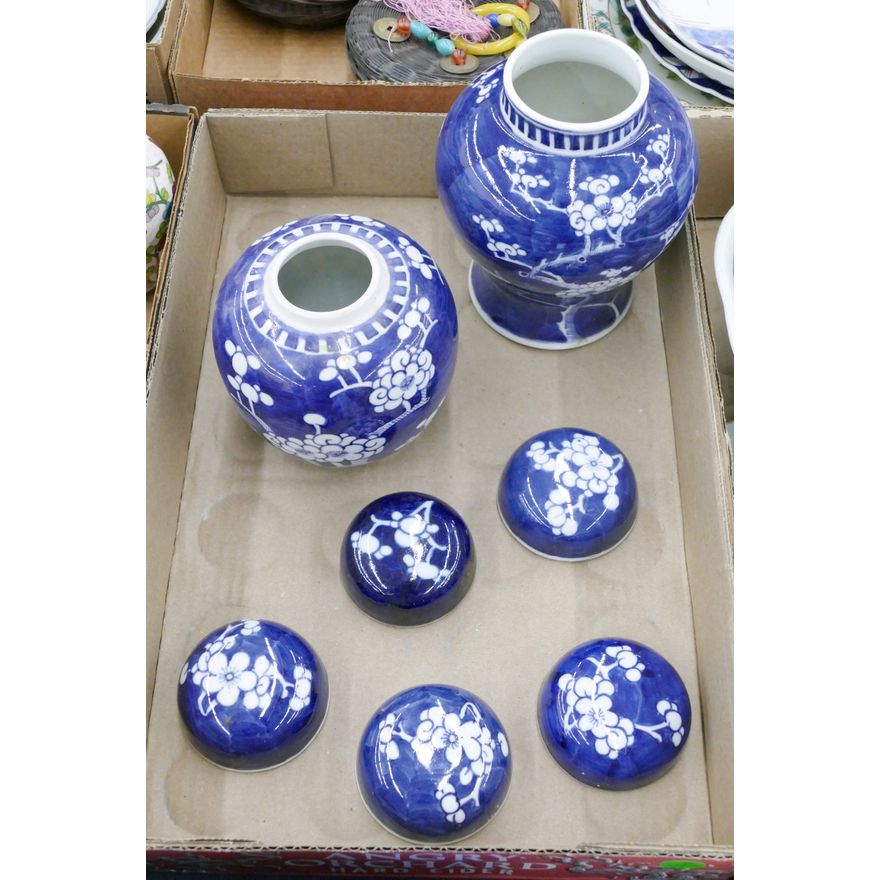 Box Old Chinese Prunus Jars and Covers