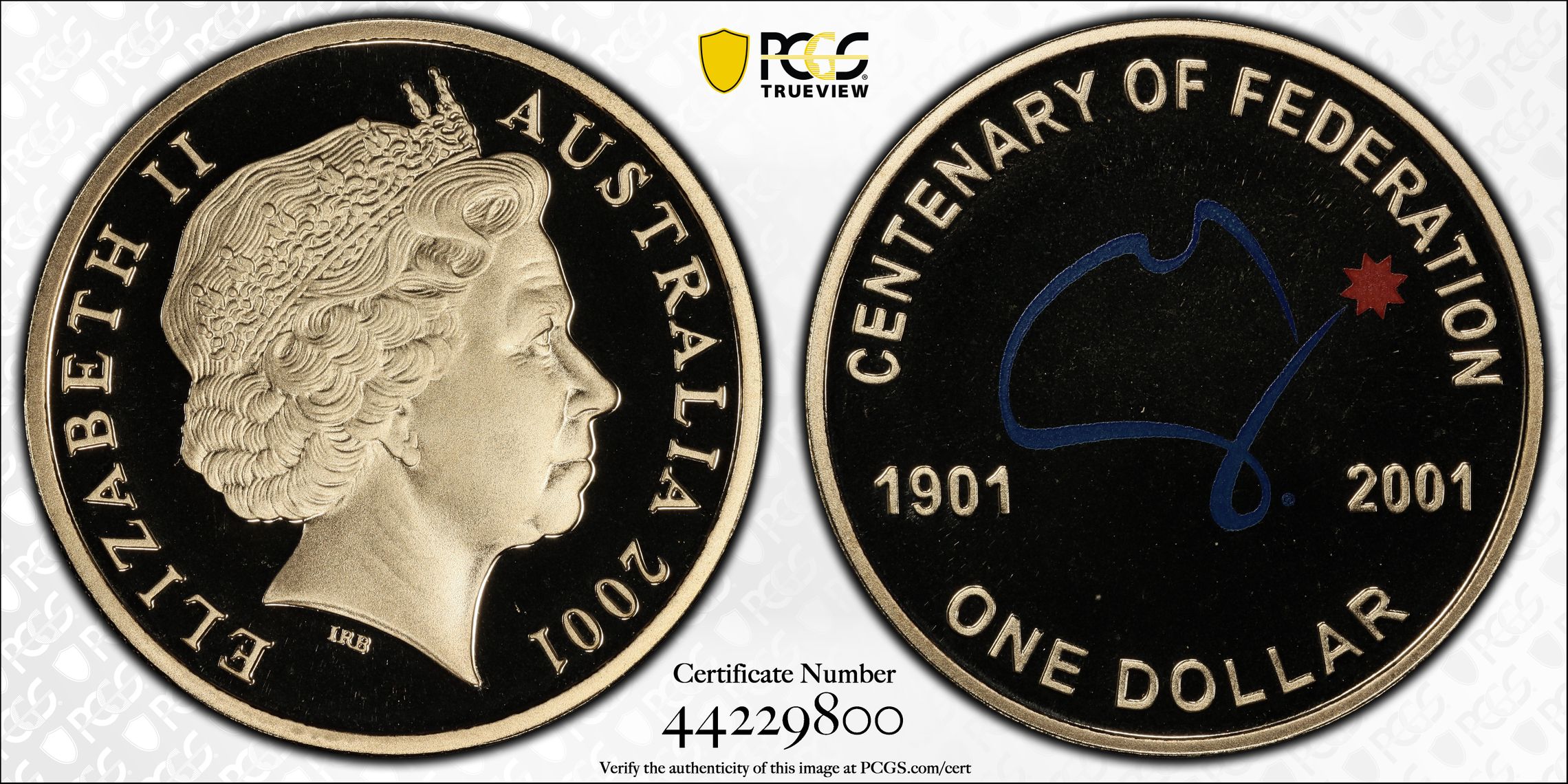 Centenary-Colorized , One Dollar, 2001, PCGS PR69DCAM