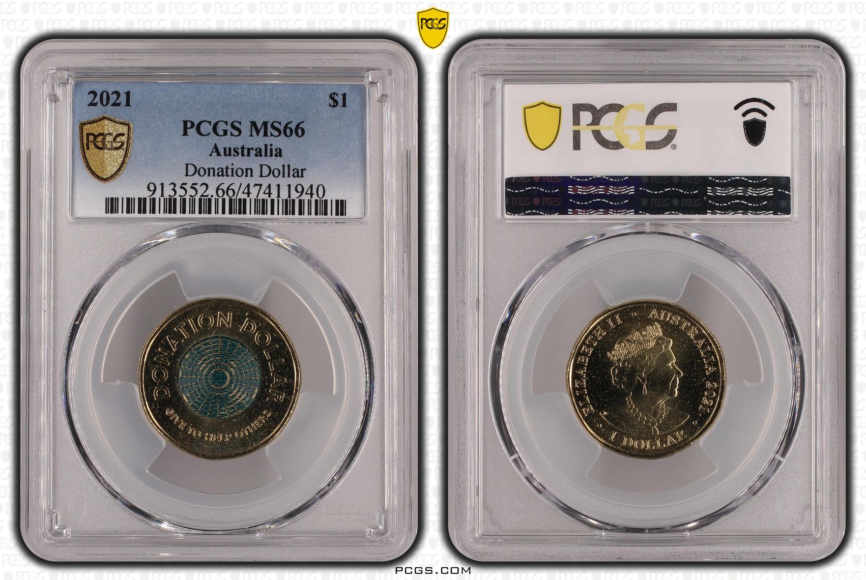 Donation Dollar, One Dollar, 2021, PCGS MS 66