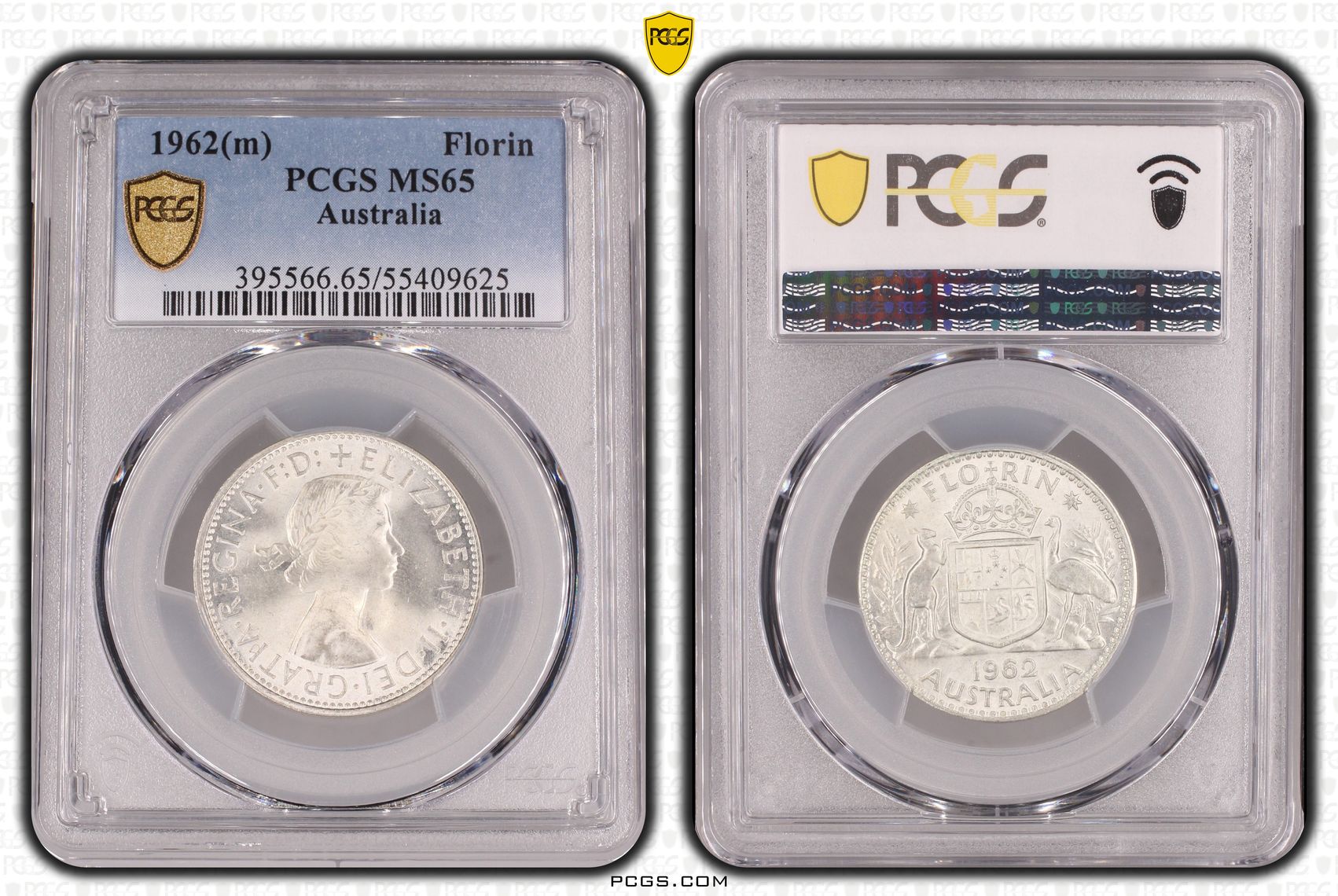 Elizabeth II, Florin, 1962, PCGS MS65