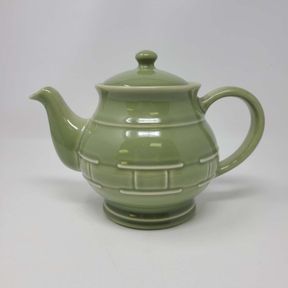 Longaberger Pottery Woven Traditions Coffee Pot - Sage