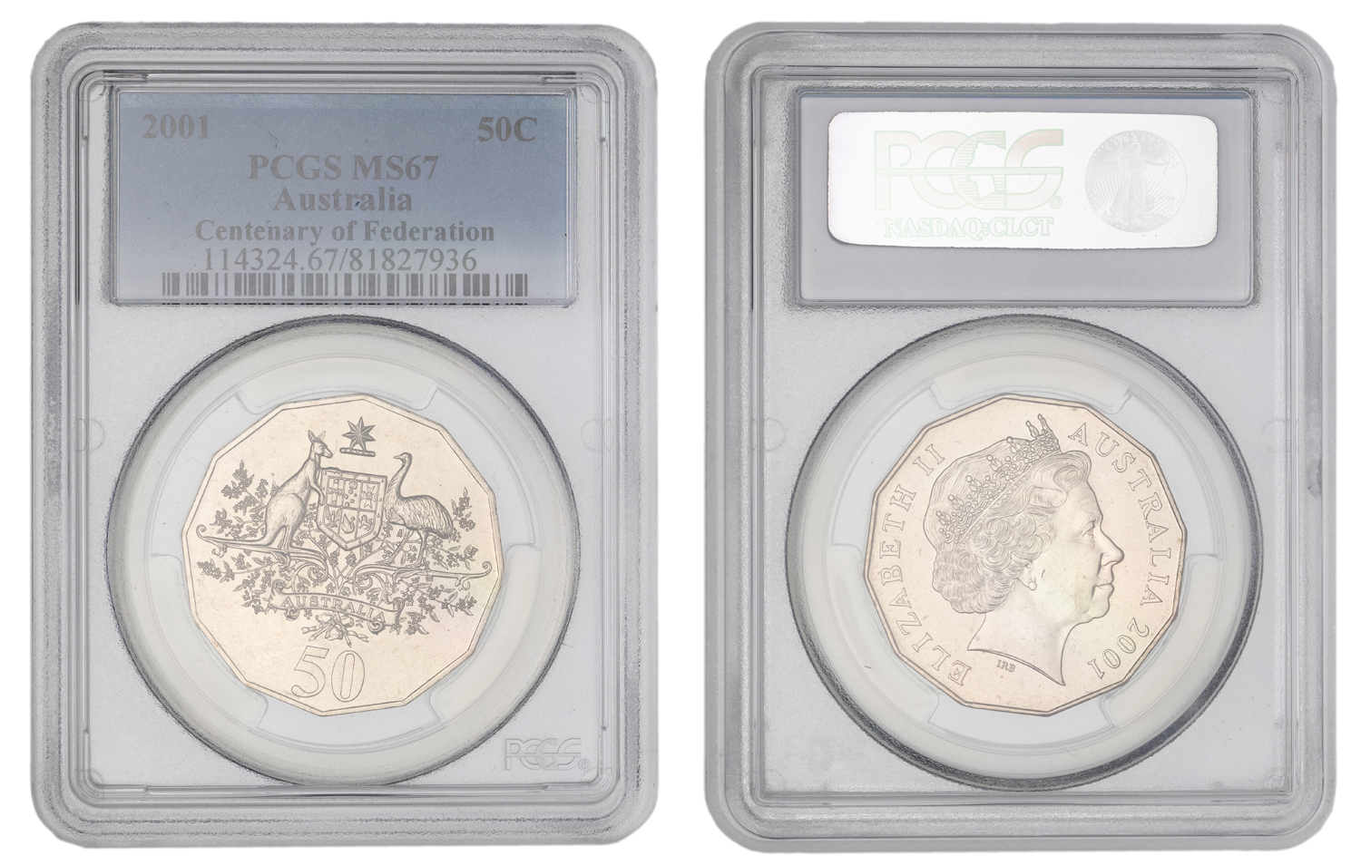 Elizabeth II, Centenary of Federation, Fifty Cent, 2001, PCGS MS67