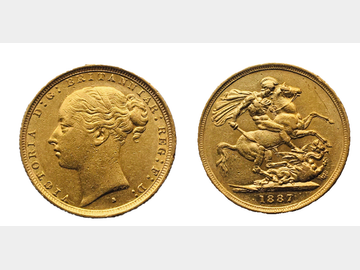 1887 Queen Victoria Young Head Sydney Mint George & Dragon Gold Sovereign