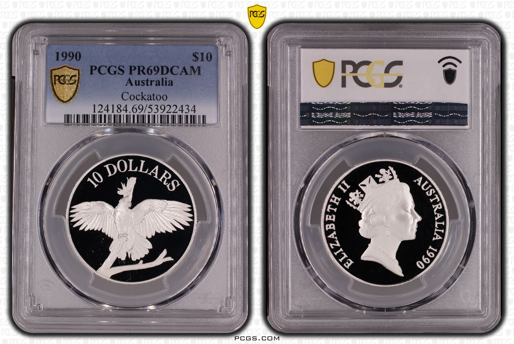 Cockatoo, Ten Dollar, 1990, PCGS PR69DCAM