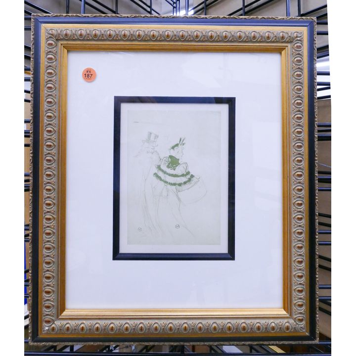 Toulouse Lautrec 'Les Vieux Messieurs' Lithograph on Japon Paper with COA- 17x15'' framed