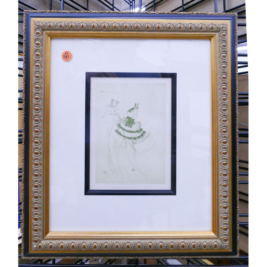 Toulouse Lautrec 'Les Vieux Messieurs' Lithograph on Japon Paper with COA- 17x15'' framed