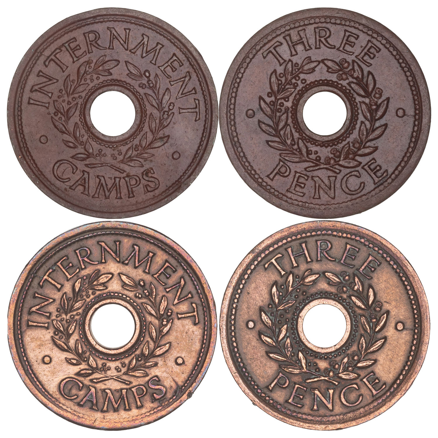 Hay Internment Camp, Threepence, WWII, VF - gVF