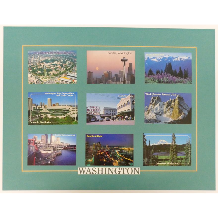 Vintage Washington Postcard Collage 20'' x 26''