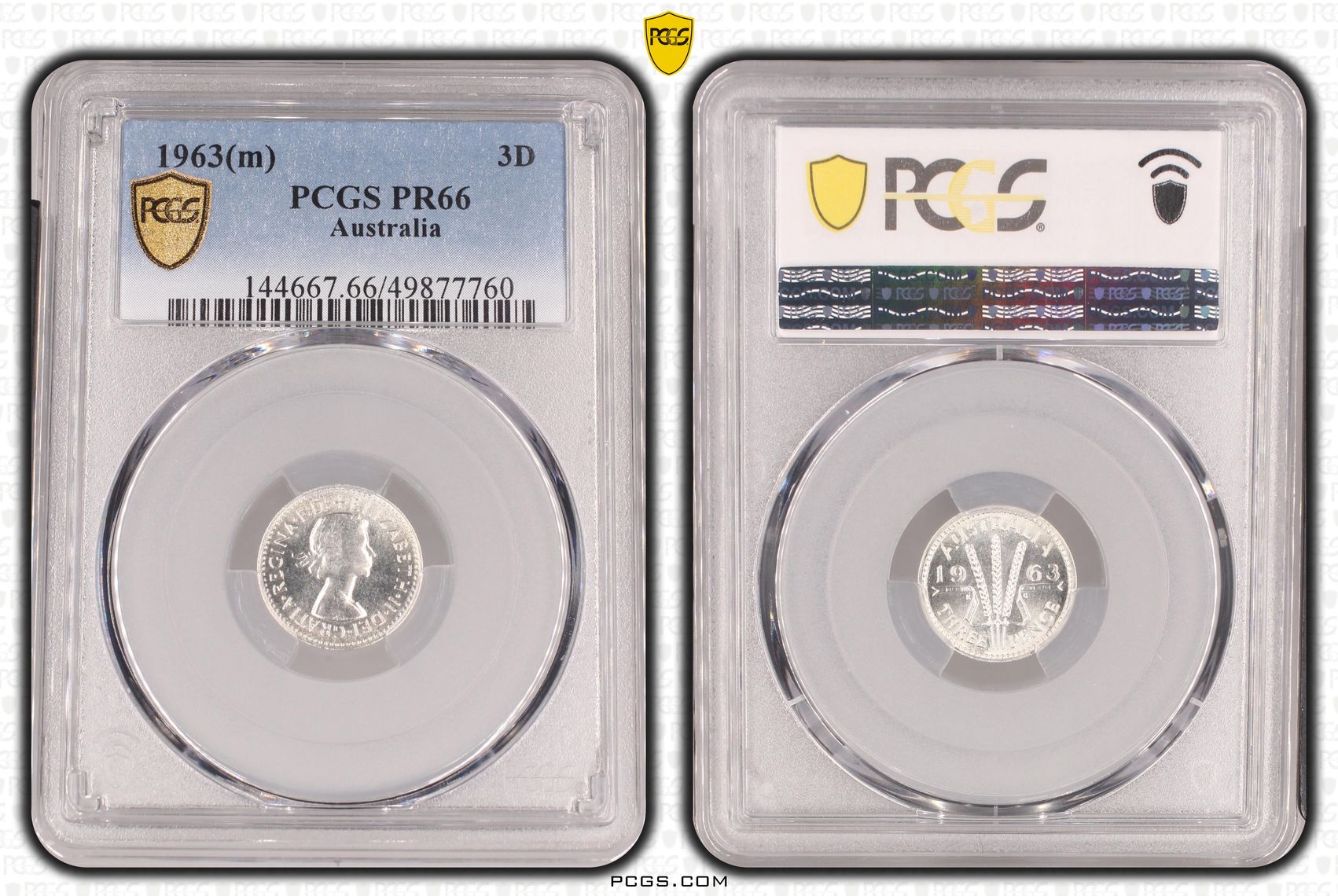 Elizabeth II, Threepence, 1963(m), PCGS PR66