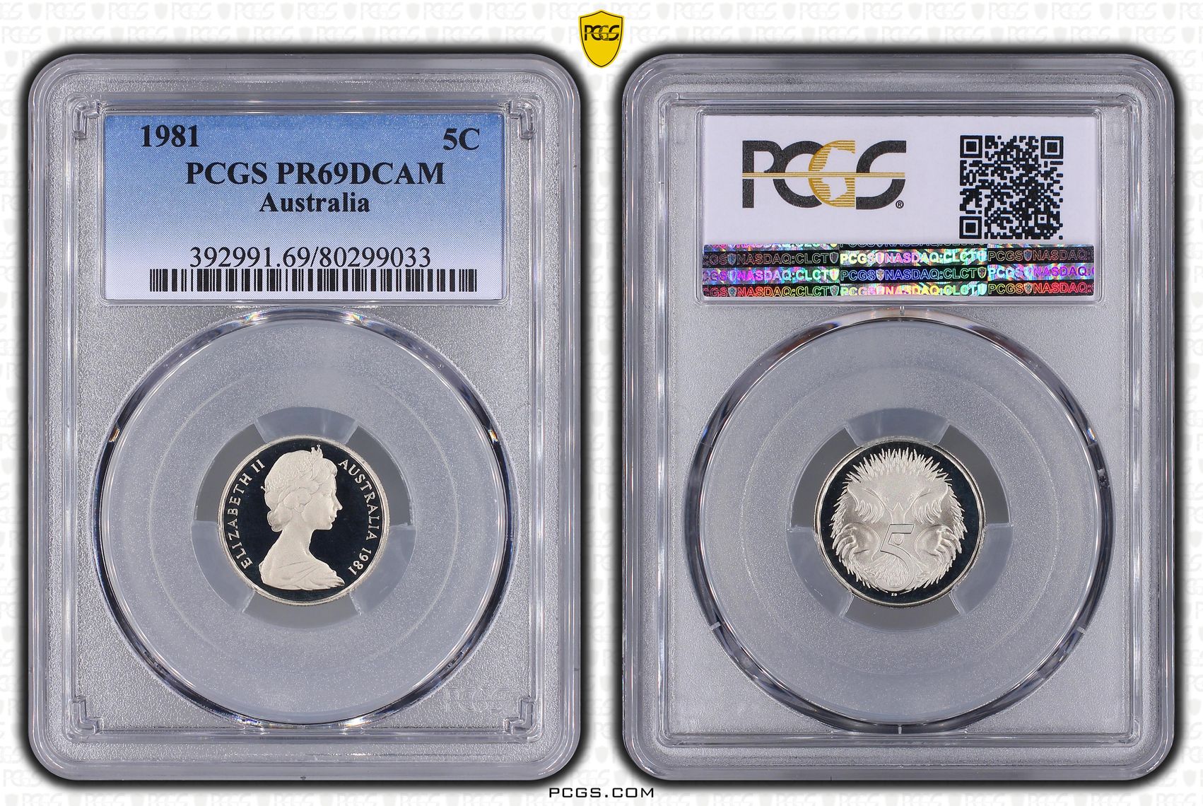 Elizabeth II, Five Cent, 1981, PCGS PR69DCAM
