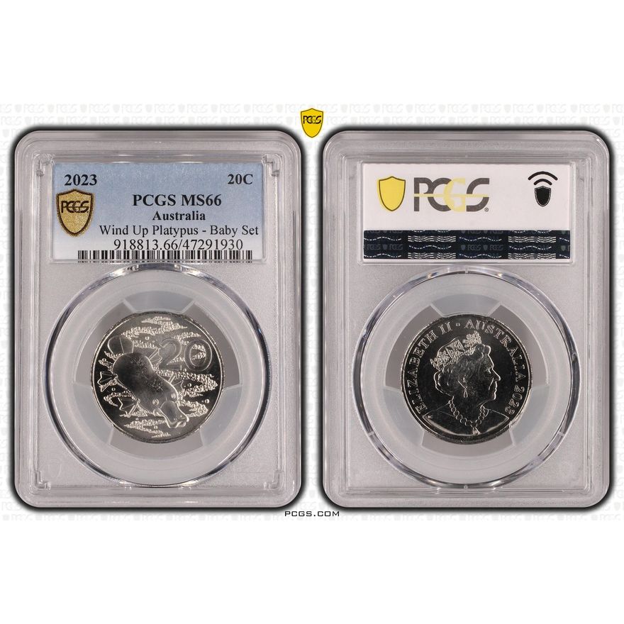 Wind Up Platypus - Baby Set, Twenty Cent, 2023, PCGS MS 66
