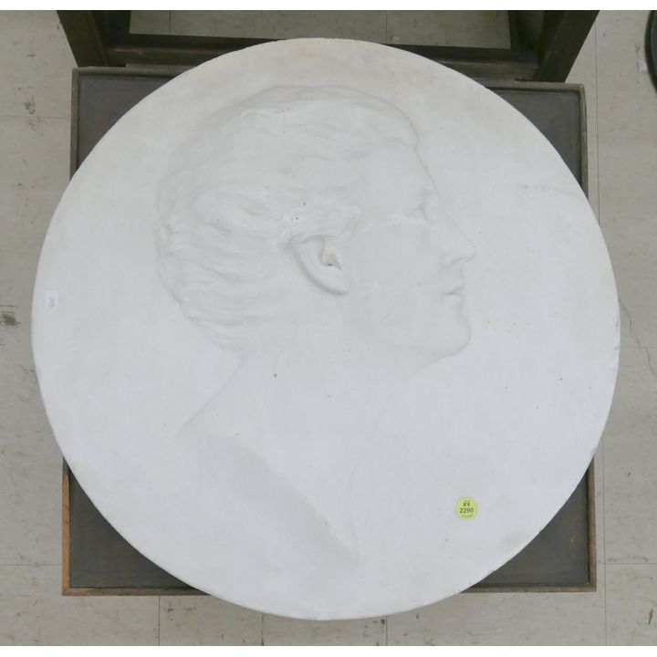 Italian Carved Marble Portrait Relief Plaque- 21''