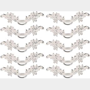 5.31 X 1.69 X0.89 INCH CABINET HANDLES,10 PACK VINTAGE DRAWER PULLS,IVORY WHITE DRESSER PULLS HANDLES,2.5 INCH HOLE TO HOLE,DECORA