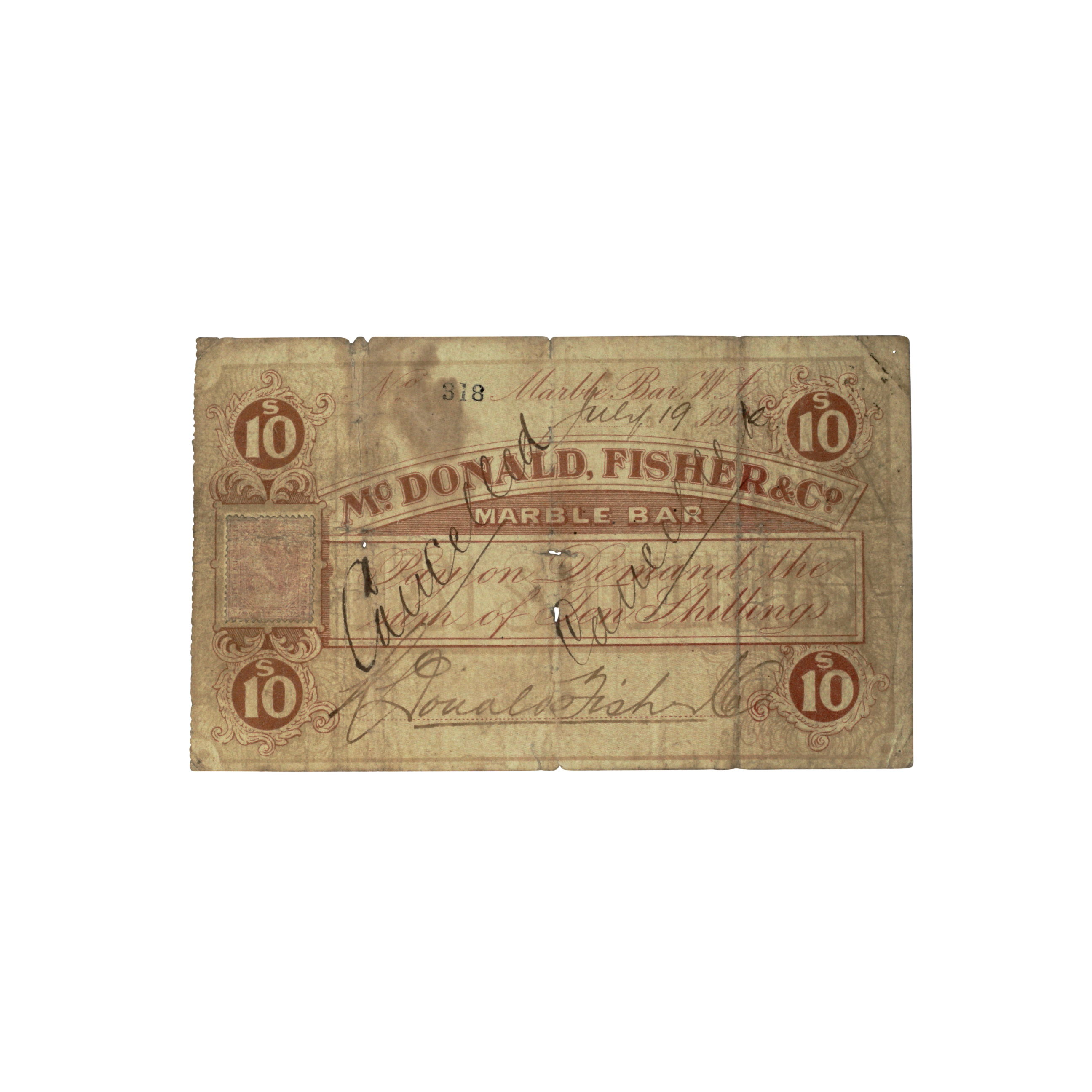 1851. · McDonald, Fischer & Co.,  Ten Shillings, Fine