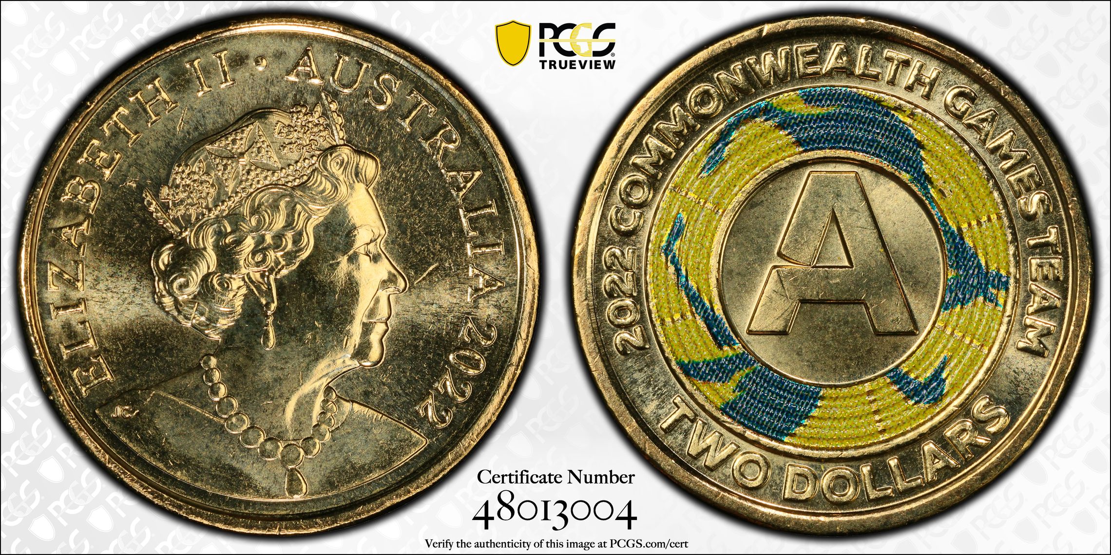 Elizabeth II, Commonwealth Games - A, Two Dollar, 2022, PCGS MS67