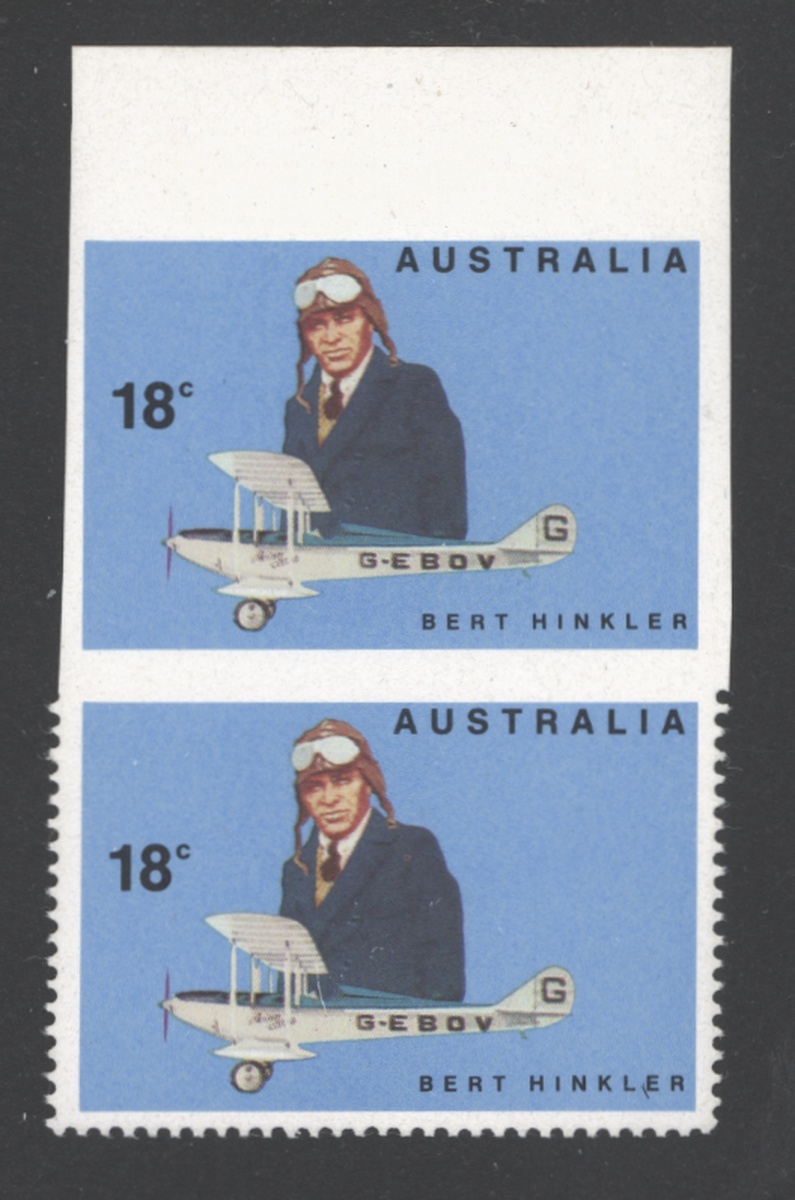 1978 (Apr.) Australian Aviators 18c. Hinkler, a top marginal vertical ...