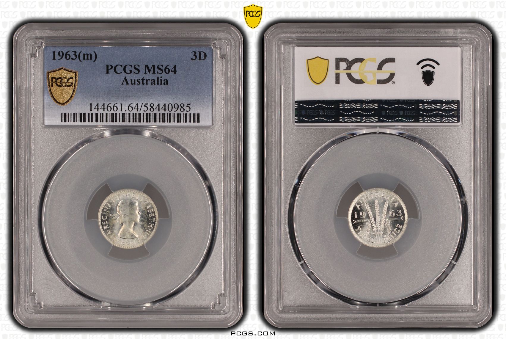 Elizabeth II, Threepence, 1963(m), PCGS MS64